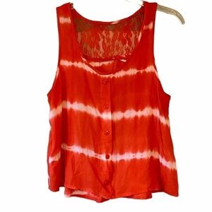 Poetry Boho Tie Dye Lace Tank Top Sz Small